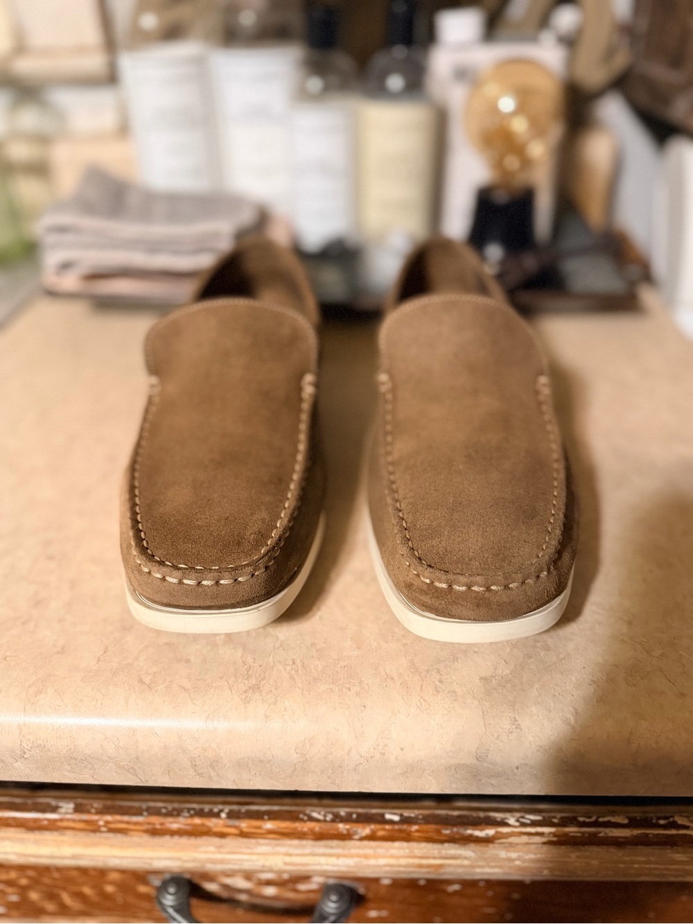 Stone Haven Made In Italy Vera Pelle Brown Suede Venetian Loafers Men’s sz 11